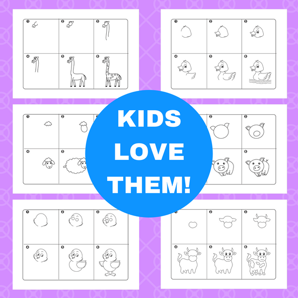 50 Directed Drawing Worksheets for Kids!