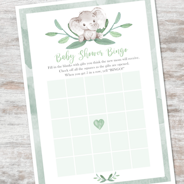 Elephant Gender Neutral Baby Shower Games