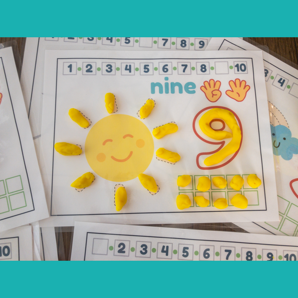 10 Play-Dough Mats for Numbers 1-10: Learn Numbers and Practice Fine Motor Skills, Perfect for Toddlers, Preschool and School-Aged Kids
